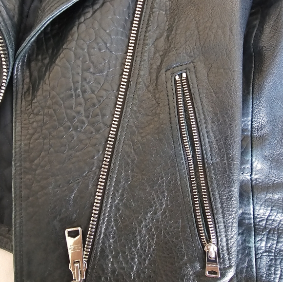 All Saints Pataya Biker leather jacket, medium - Picture 3 of 8